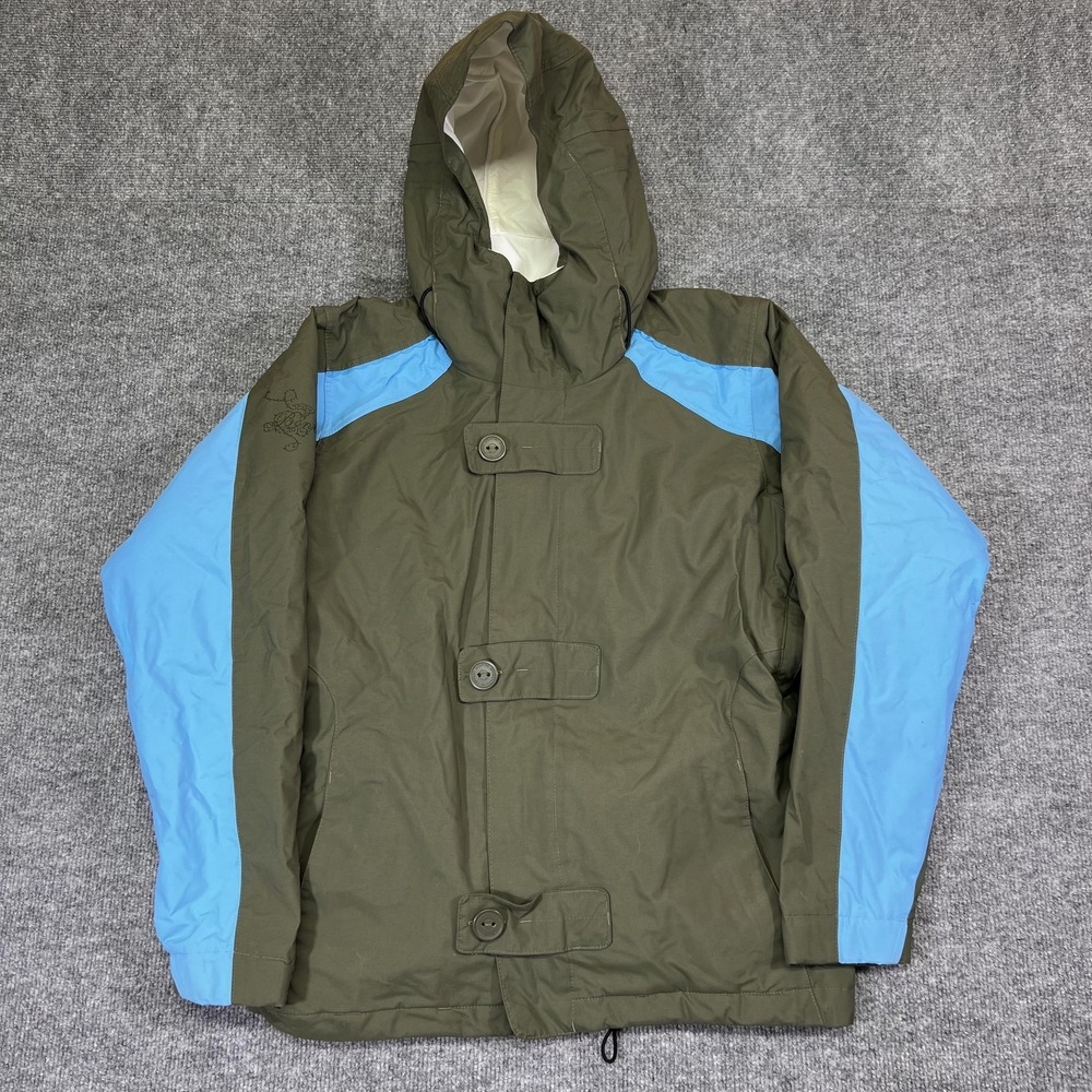 Bonfire Fusion Jacket Womens Medium Green Blue Hooded Insulated Ski Snowboard
